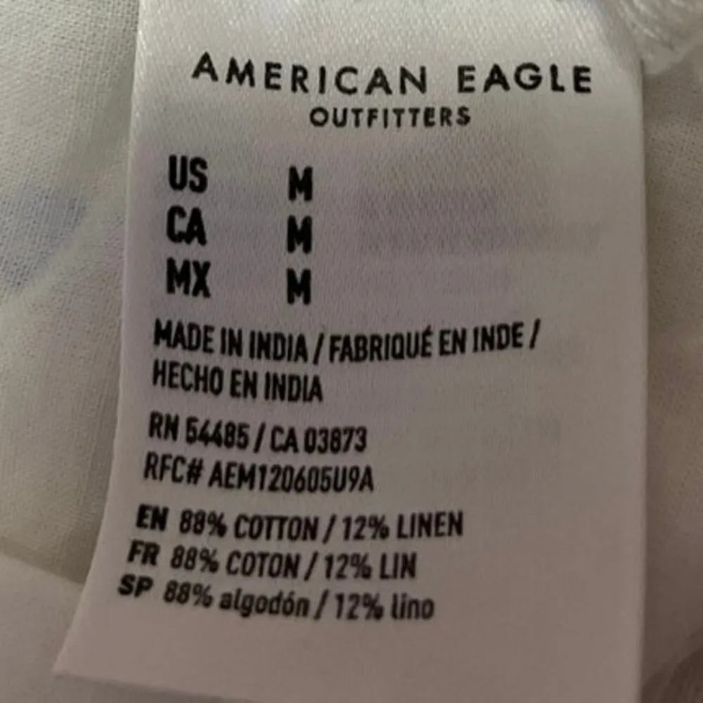 American Eagle White Linen Floral Sleeveless Cami Camisole Mini Tank Dress Sz M Size M - Image 5