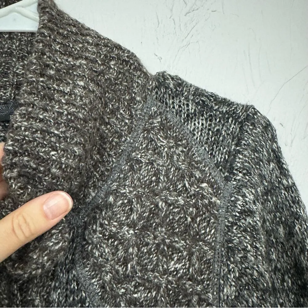 Prana Grey Marled Chunky Knit Cardigan Sweater Womens XS Duster Coat Preppy Fall - Image 8