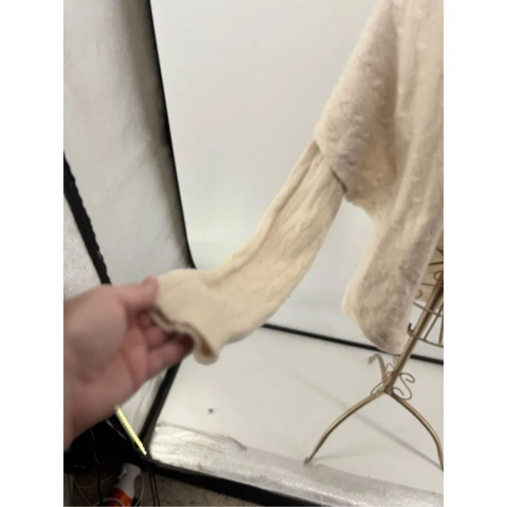 Lauren Ralph Lauren Cardigan  Womens Size L/XL Ivory Wool Blend Open Front - Image 9