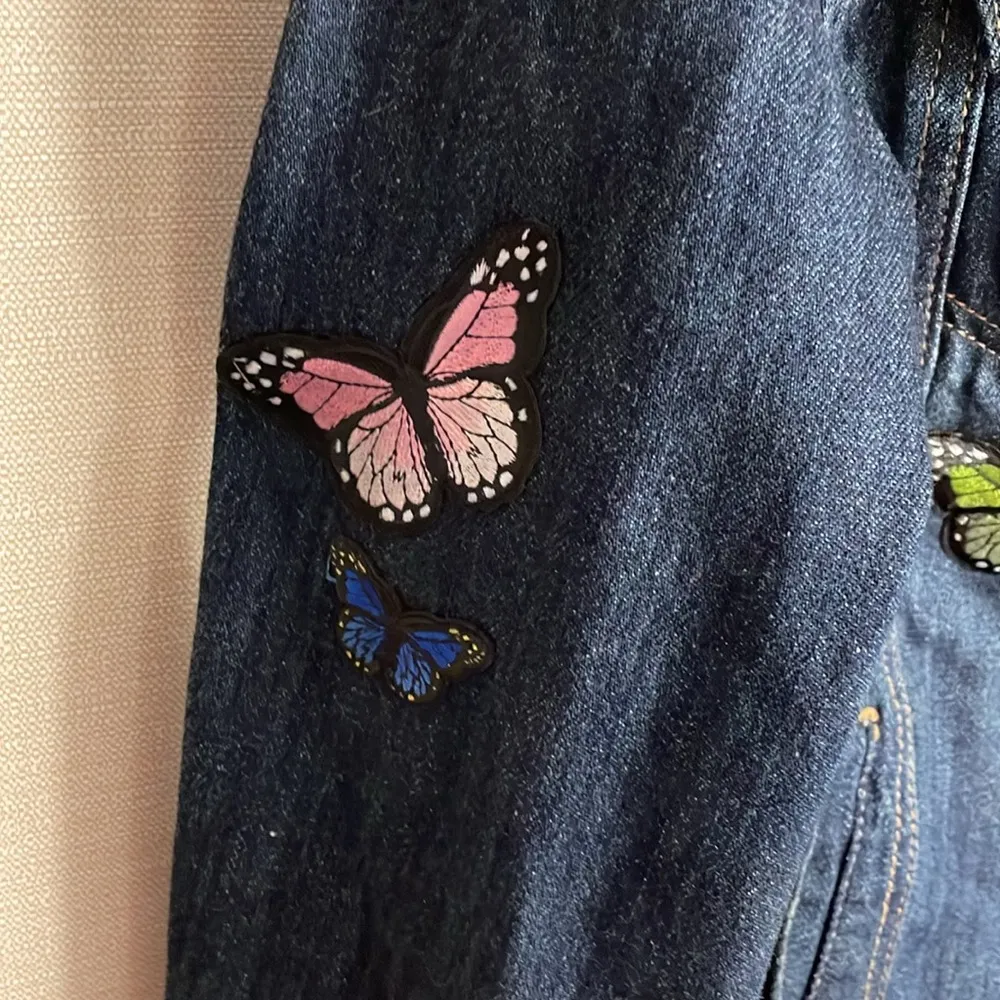 Custom Denim Jacket with Butterfly Embroidery - Image 3