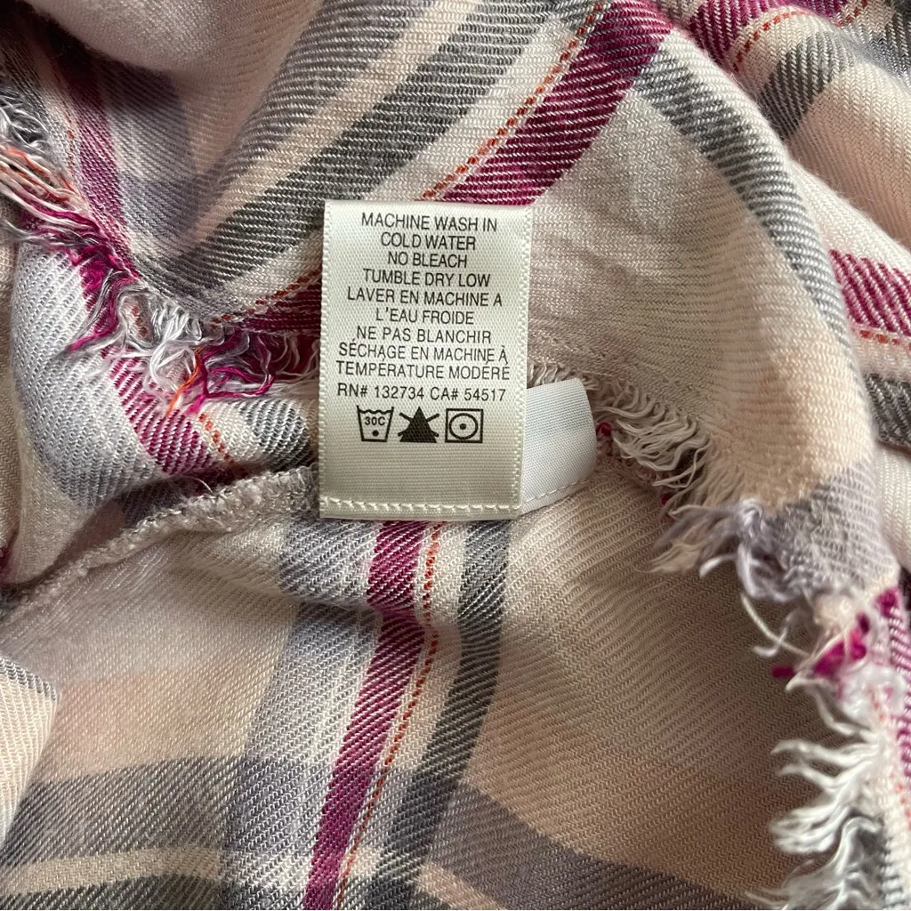 Cloth & Stone White and Pink Relaxed Button Down Shirt - Image 5