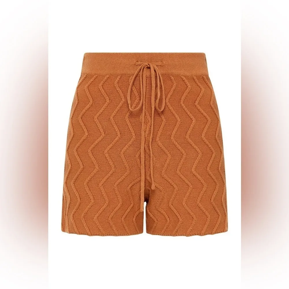 Charlie Holiday Alexis Knit Shirt and Shorts Set Caramel Size Small NWT - Image 12