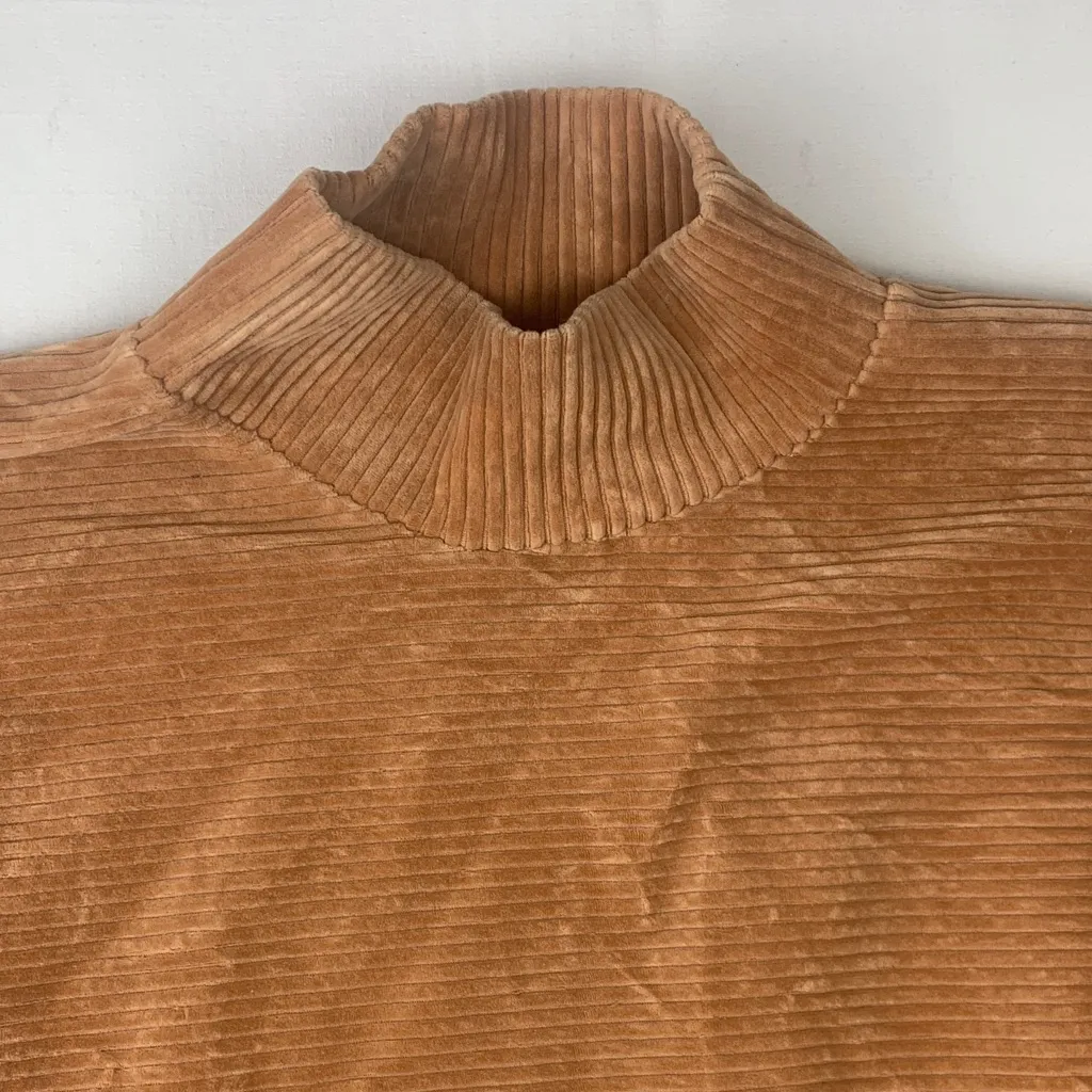 Madewell size medium texture & thread Tan Ribbed Turtleneck Sweater cowl pull - Image 5