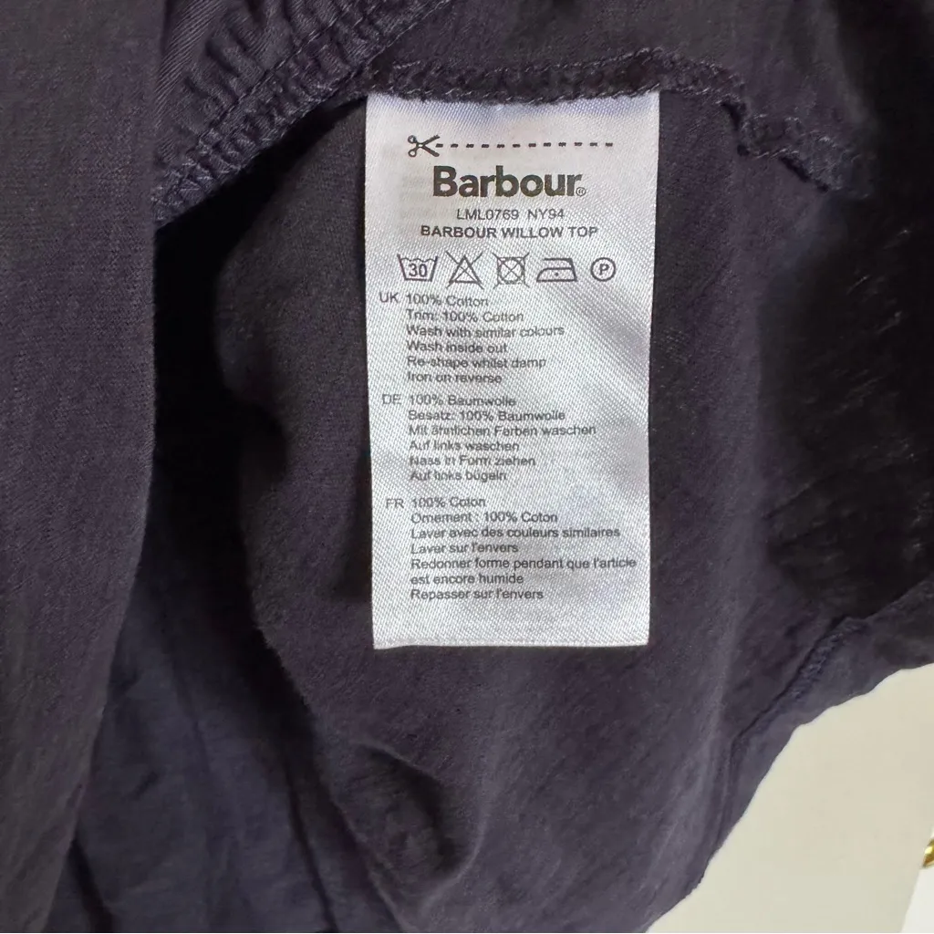 Barbour Willow Swing Top – Women’s US 8 / UK 12 Midnight Navy Crochet Tie Back - Image 7