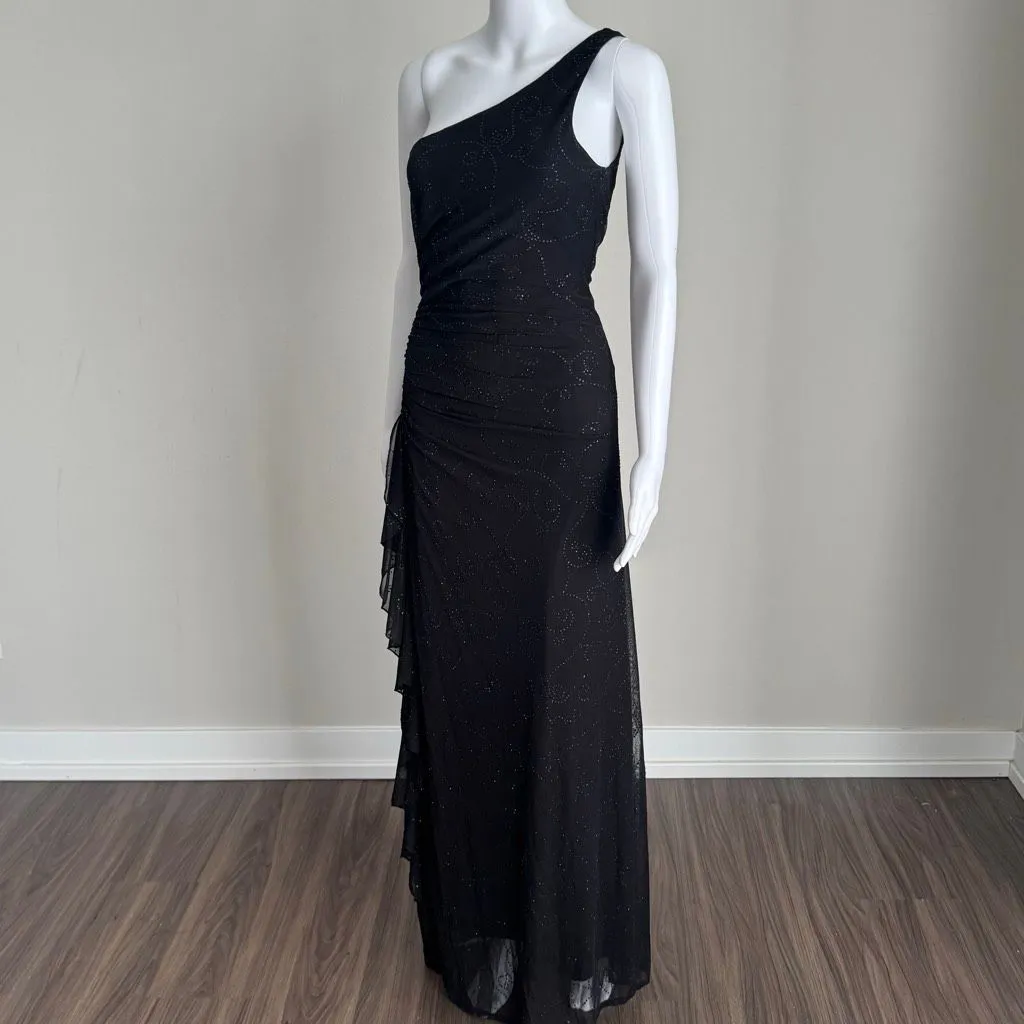 VTG Y2K City Triangles Fairy Core Whimsigoth Black Mesh Dress - Image 3