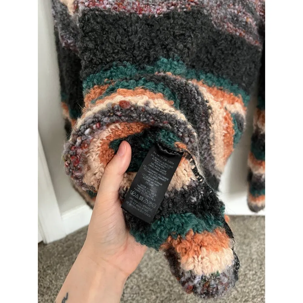 Moth by Anthropologie Italian Wool Earth Tone Striped Turtleneck Sweater - Image 8