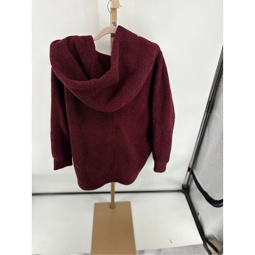 The North Face Campshire Wrap Women’s Medium Large Sherpa Fleece Maroon Jacket - Image 6
