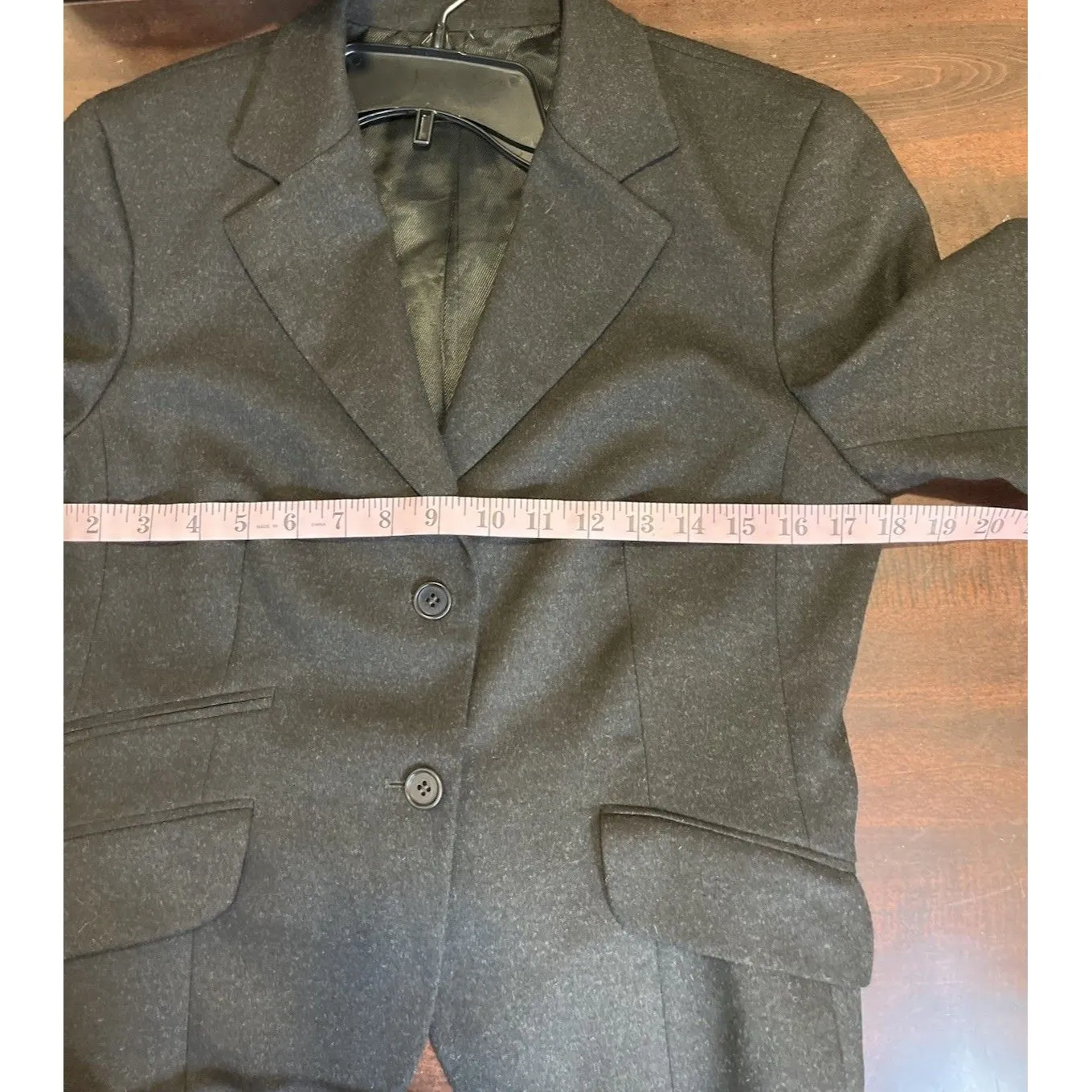 BCBG Maxazria Jacket Blazer Black Gray Tuxedo Button Women’s Size Medium - Image 6