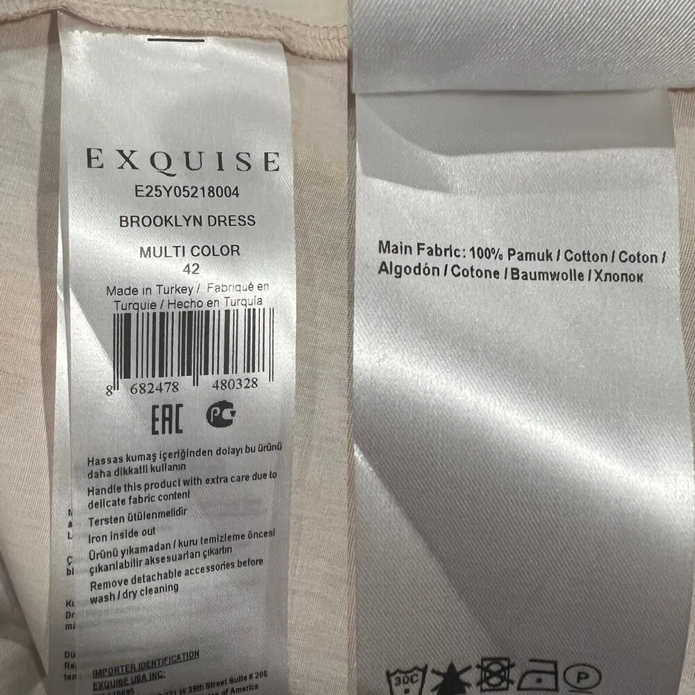 Exquise Brooklyn Dress Cotton Yellow Orange Pastels Watercolor Printed Size 12 - Image 11