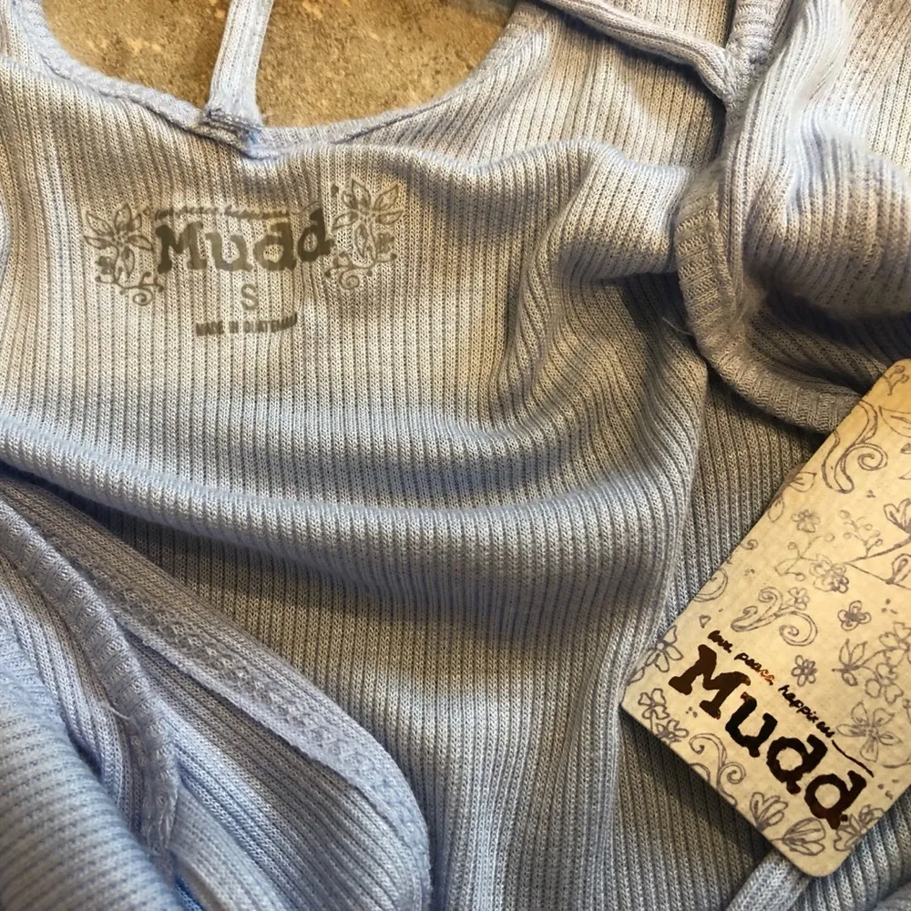 🆕 Asymmetrical ladder front ribbed tank top small - Image 5