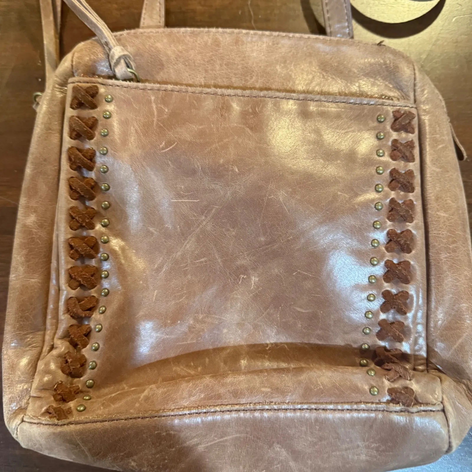 The Sak LOYOLA LEATHER MINI BACKPACK Bag Brown Leather Adjustable Strap Boho - Image 2