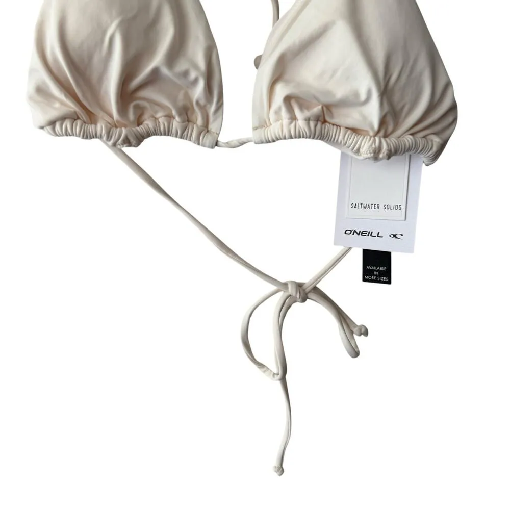 O’Neill Saltwater Solid White Venice Triangle Bikini Swimsuit Top Size XL - Image 5