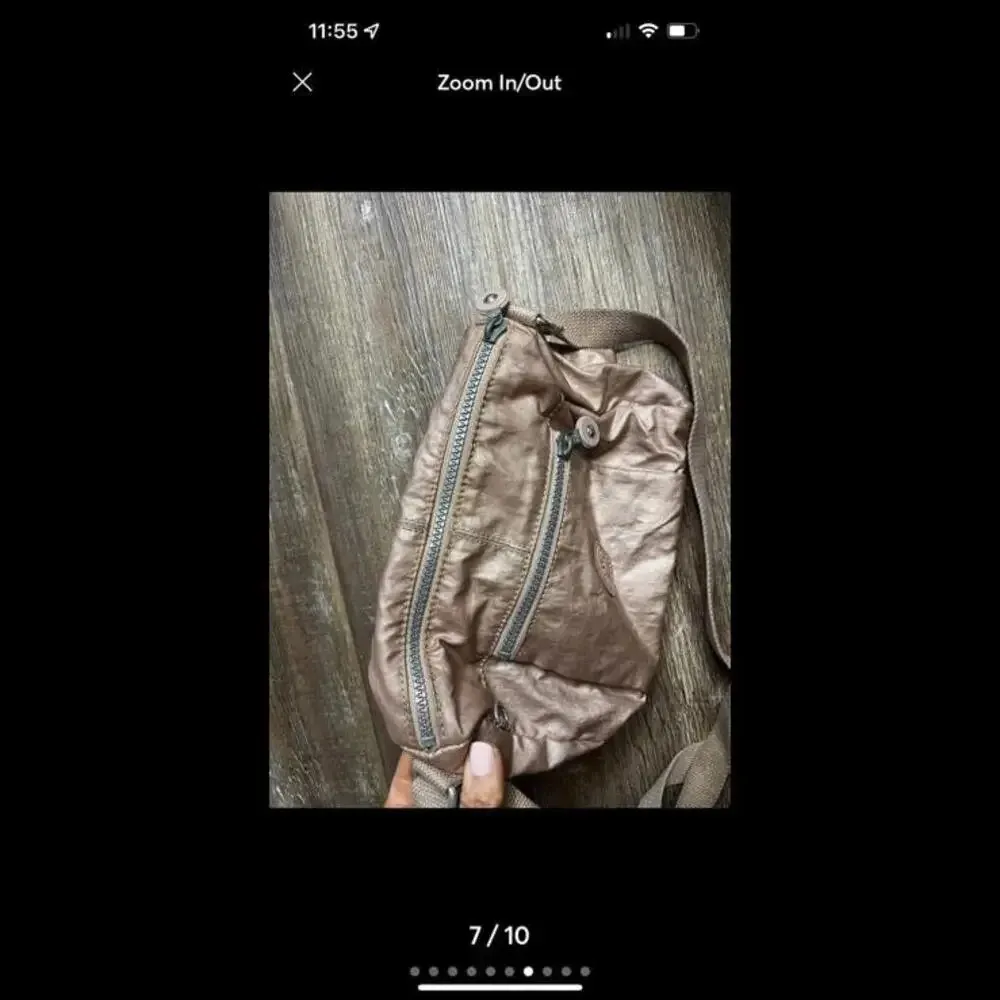 Kipling Reth Crossbody Purse Shoulder Bag Metallic Pink Adjustable Shimmer - Image 7