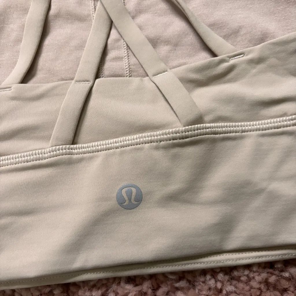 2 Lululemon Longline Energy Bras Women's Size 6 EUC Blue Teal & Tan Beige - Image 4