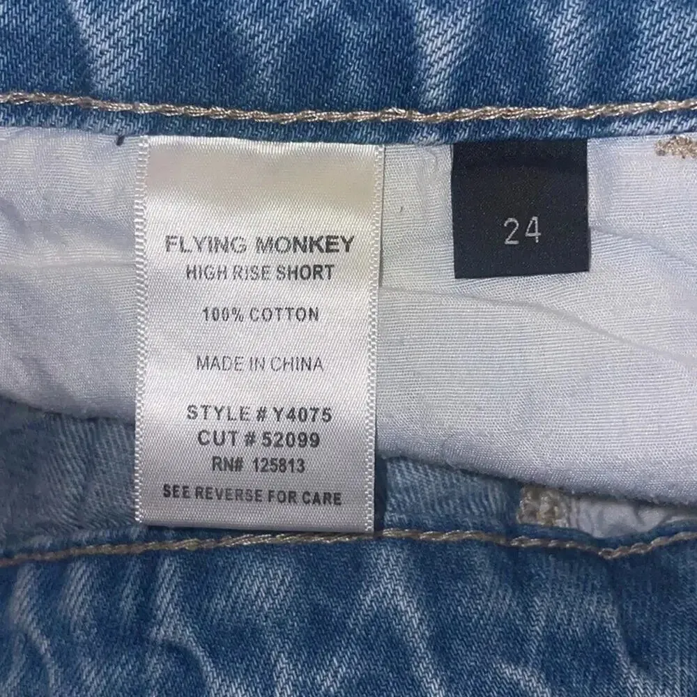 Flying Monkey Women Shorts 24 Denim Jean Distressed Retro 90's Street Casual - Image 4