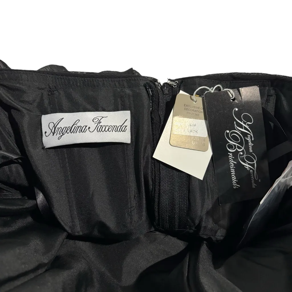 Angelina Faccenda Mori Lee Bridesmaids Lined Floor Length #20414 Black Sz 14 NWT - Image 11