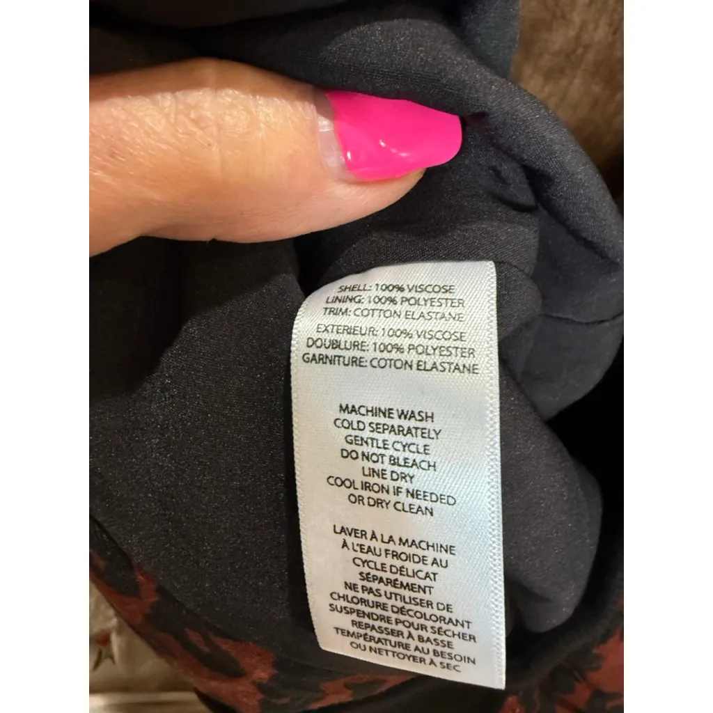 Women's Beachlunchlounge Leopard Print Bomber Jacket XS Brown Black - Image 7