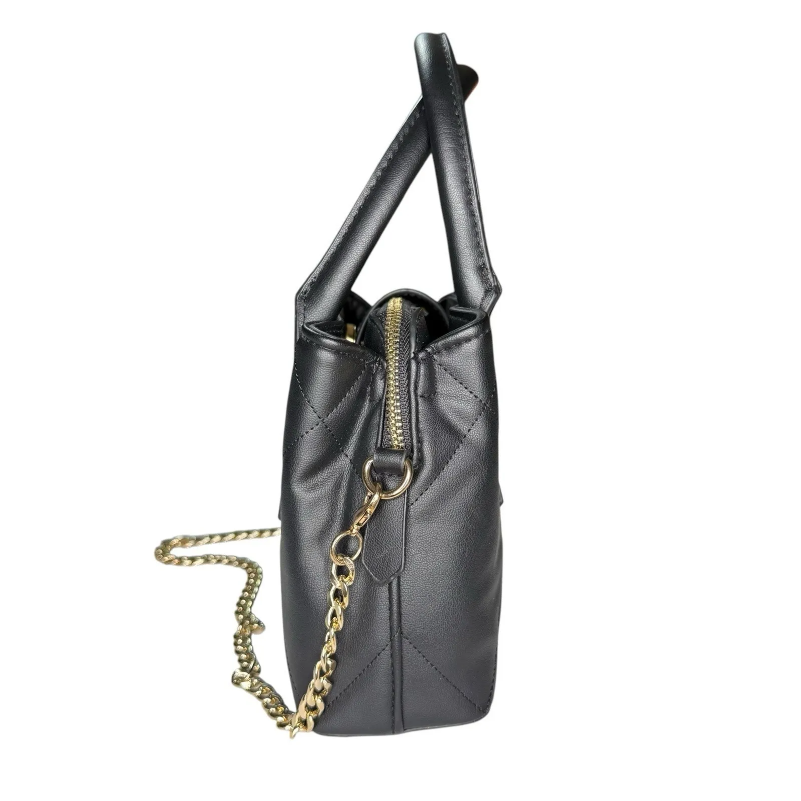 Bebe Bag Y2K Quilted Faux Leather Mini Satchel Handbag Purse‎ Small - Image 4