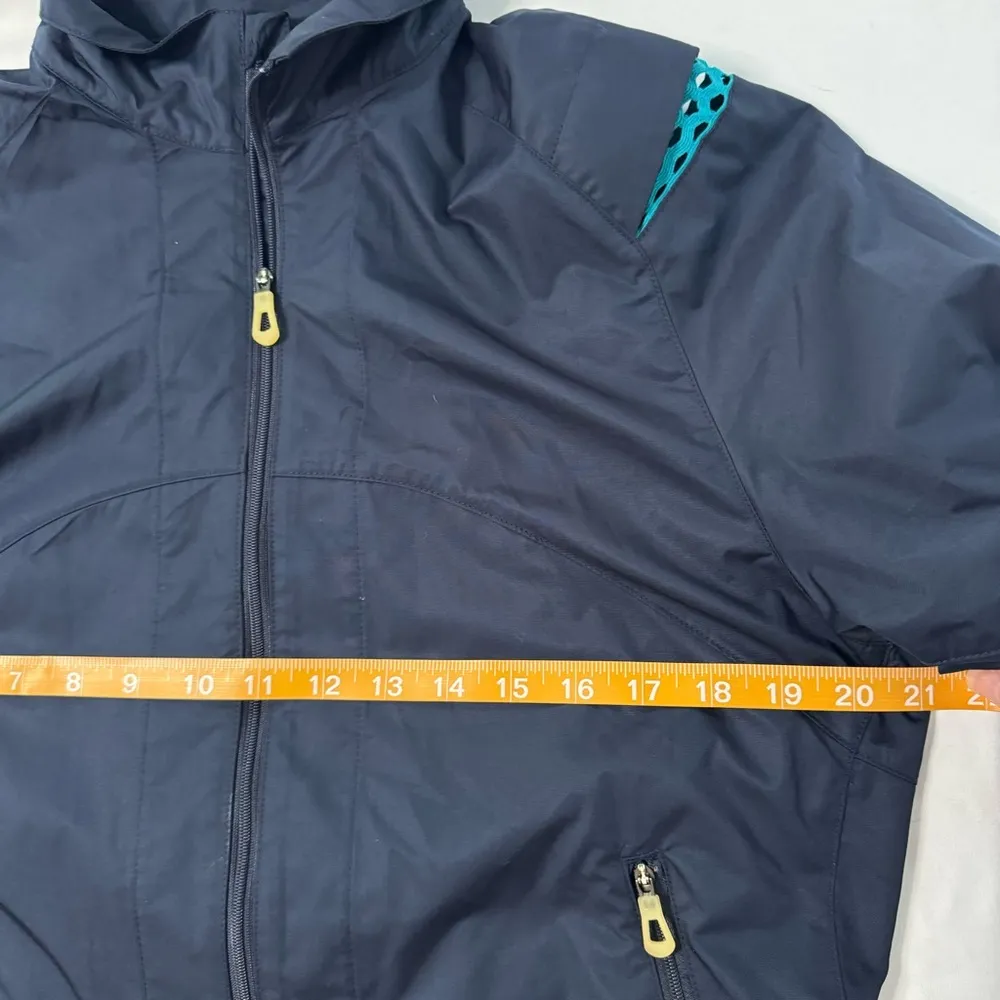 Nike Golf Navy Blue Windbreaker Jacket Women sz M Full Zip Vented Sleeves Pocket - Image 7