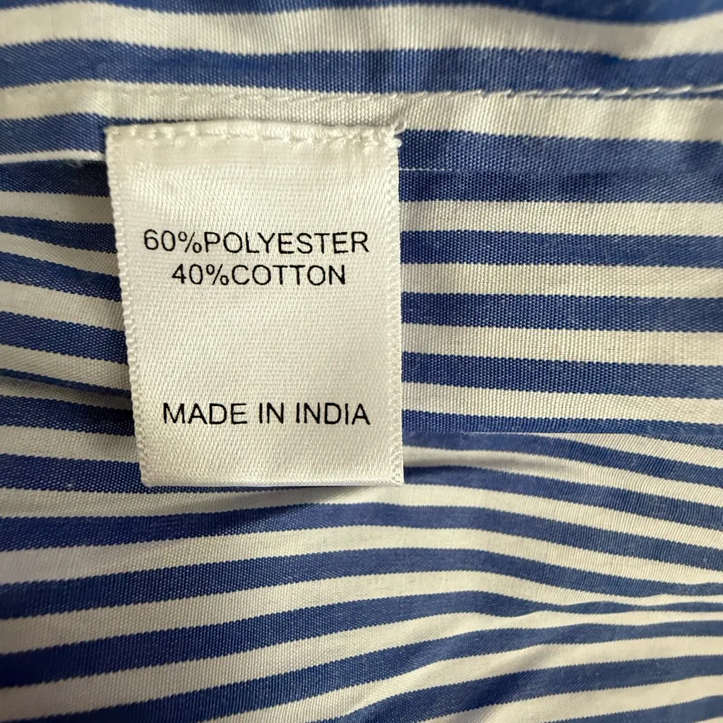 Ivy City Co Blue and White Striped Midi Dress pocket size XS - Image 12