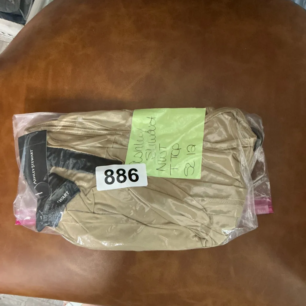 Ashley Stewart Tan Tank Top with Black Trim - Image 4