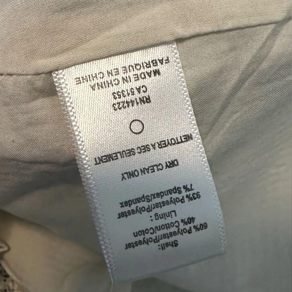 Bishop + Young Women's Size S Tweed Mini-Skirt Fringe Hem Zipper Ivory - Image 2