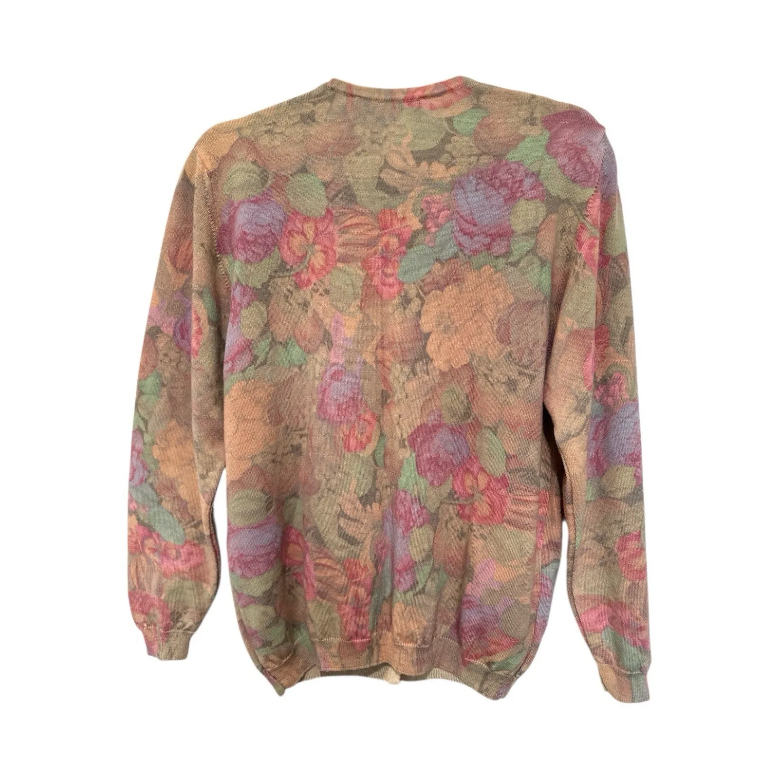 CLAUDIO FERRETTI vintage floral knit cardigan sweater size M Wool & Lana Italy Size M - Image 4