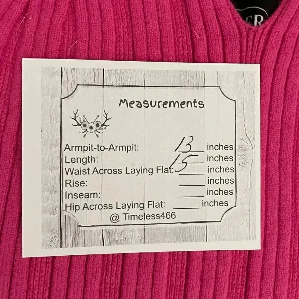 Cider Knit Jersey Women’s Pink & Orange Ribbed V-Neck Cropped  Gypsy SZ S # 1117 - Image 10