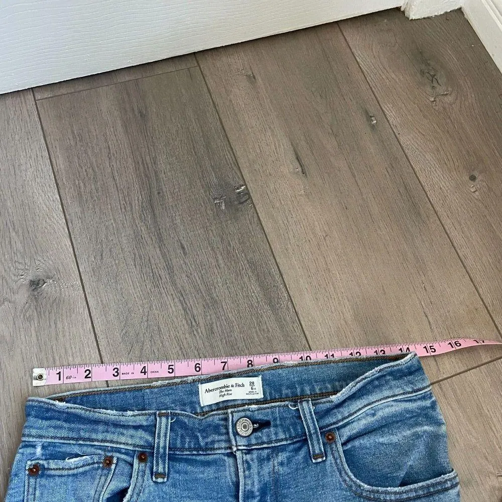 Abercrombie & Fitch The Mom High Rise Jeans Womens Size 28/6XS Blue READ - Image 7