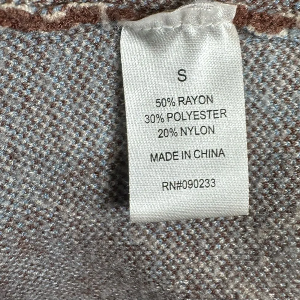 Kendall & Kylie blue and brown plaid crop sweater top size small - Image 5