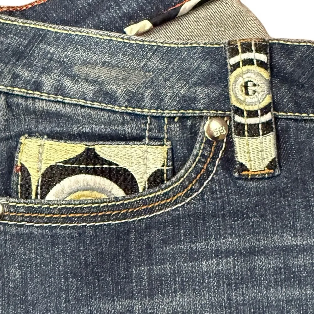 Rare NWT Vintage Coogi 29"W 31"L Low-Rise Flare Jeans Y2K Geometric Embroidery - Image 16