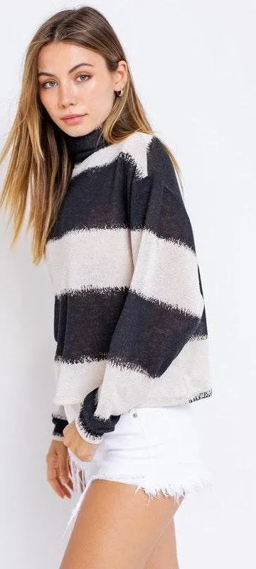 Oatmeal Black Stripe Sweater  - Image 4