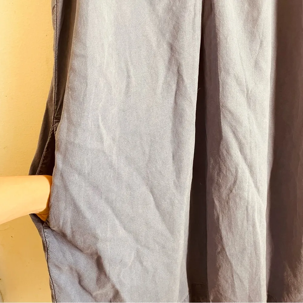 Bella Dahl Blue Sleeveless Dress Button Front size M Frayed Collar - Image 7