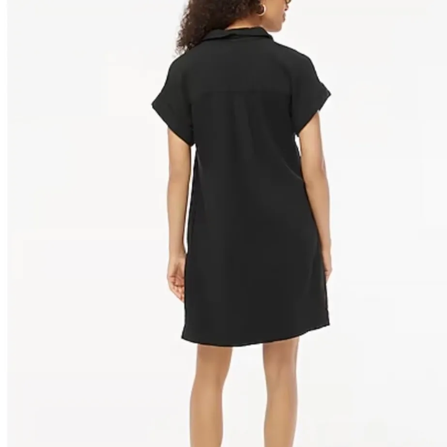 NWT J. Crew Factory Black Short Sleeve Gauze Popover Dress Mini Size 3X Casual - Image 2