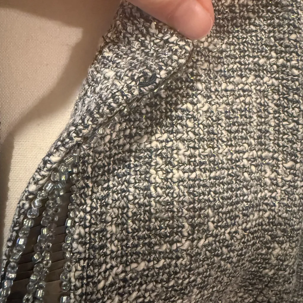 Tory Burch | Metallic Tweed Gray Blazer size 14 - Image 12