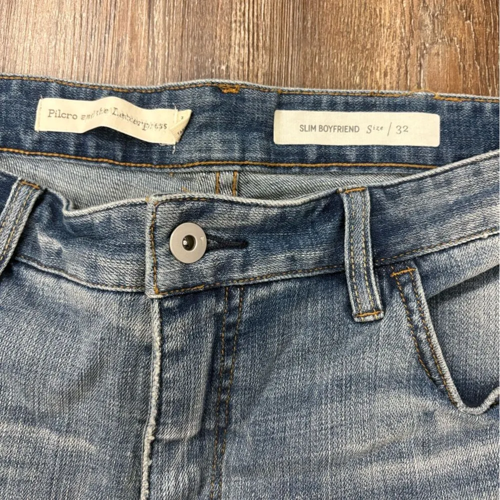 NWT Pilcro and the Letterpress Mid-Rise Slim Relaxed Fit Boyfriend Jeans Size 32 - Image 10