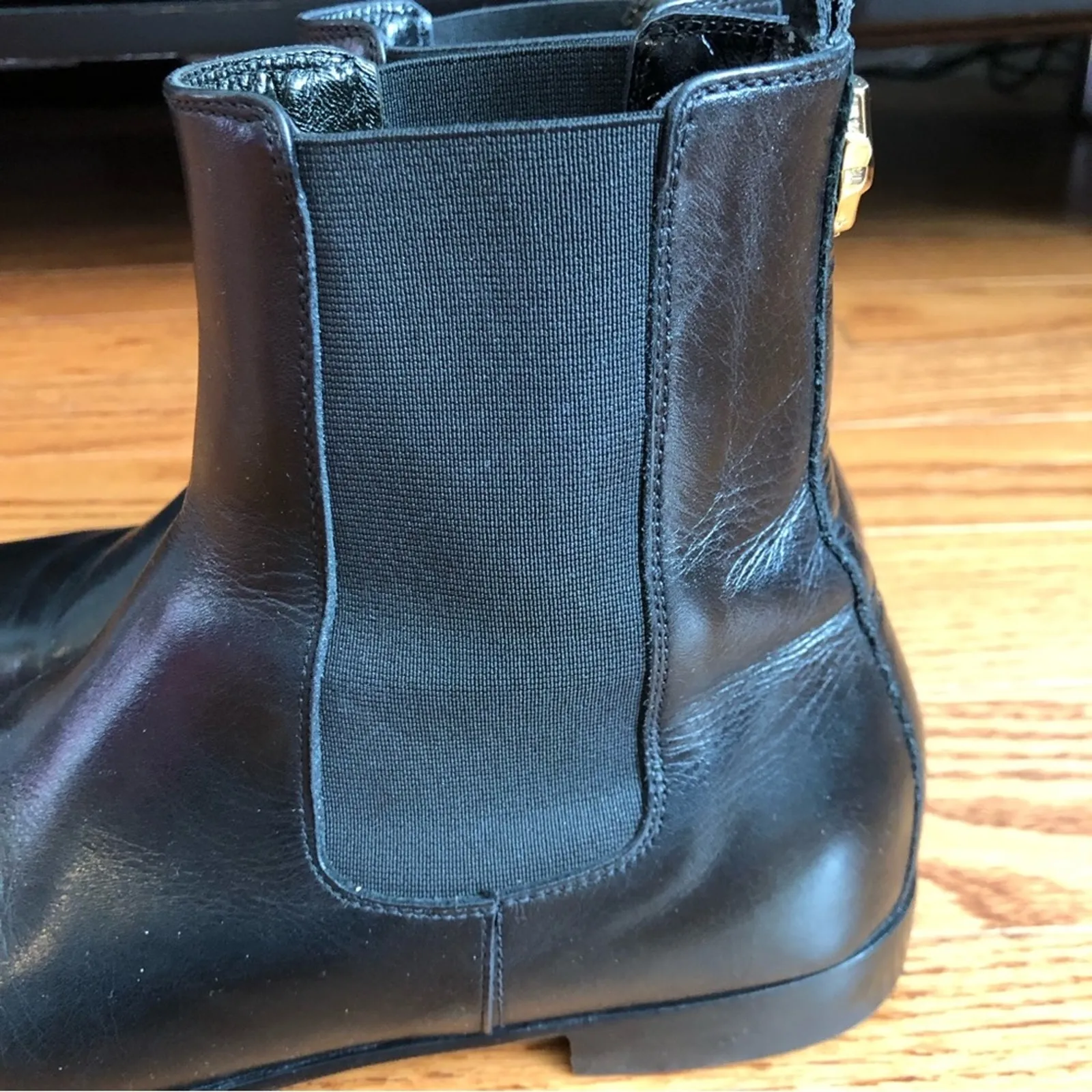 JUST CAVALLI 100% Calfskin Leather Black Flat Ankle Boots Women’s Sz 8 US 39 EUR - Image 8