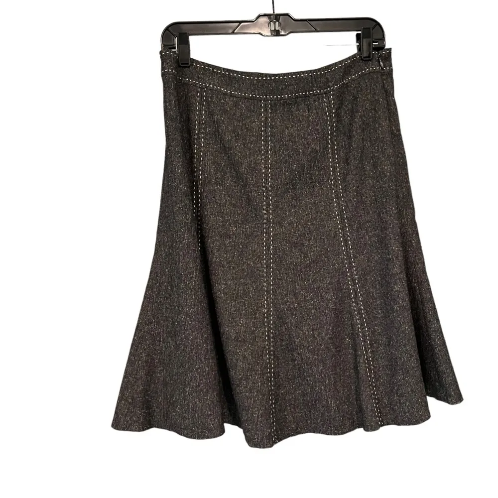 White House Black Market Gray Flared Skirt - Image 3