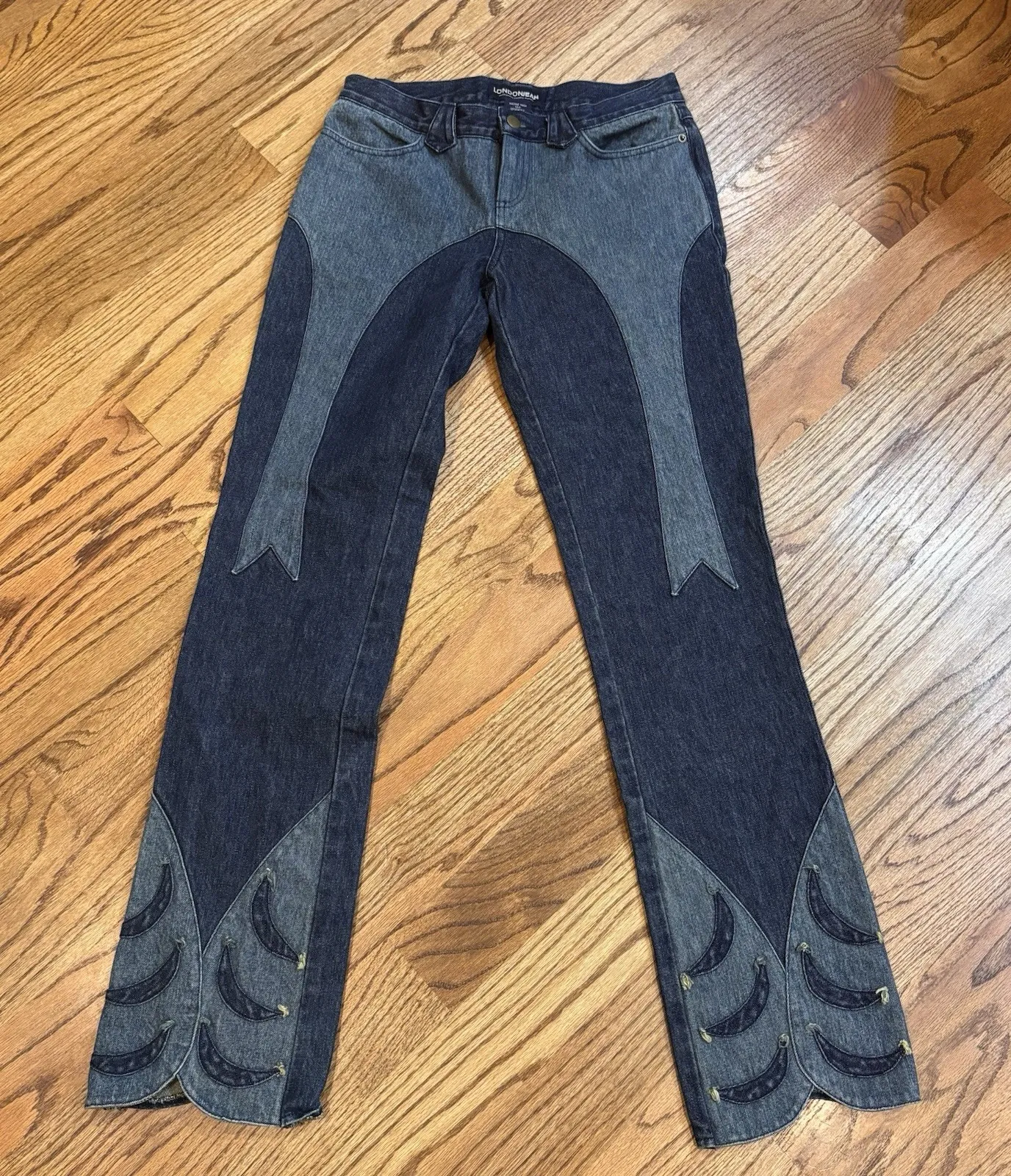 Vintage London Jean Women's Two Tone Patchwork Denim Jeans Size 4 Y2K Blue - Image 1
