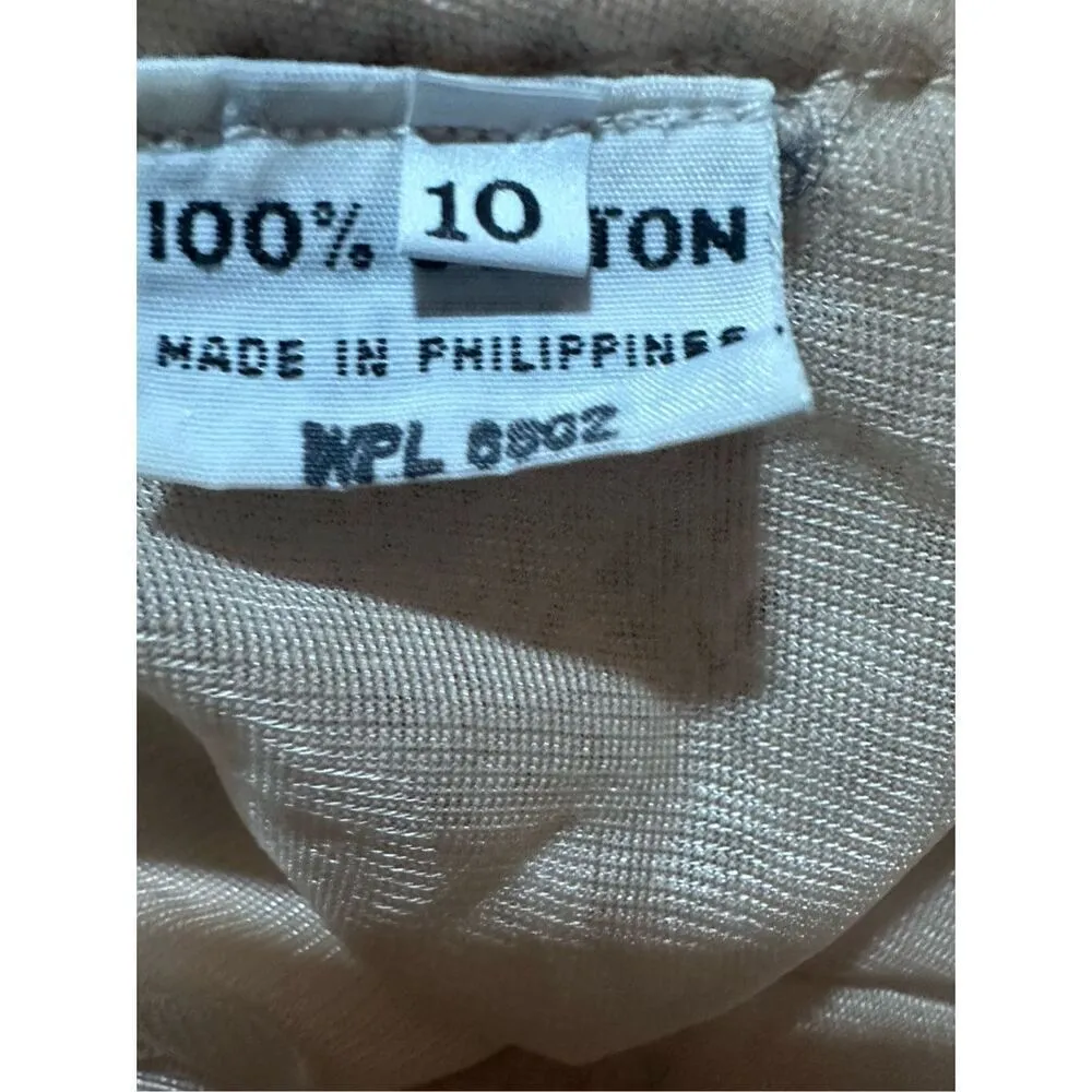 Vintage women’s crochet cottagecore tan midi skirt sz 10 - Image 7