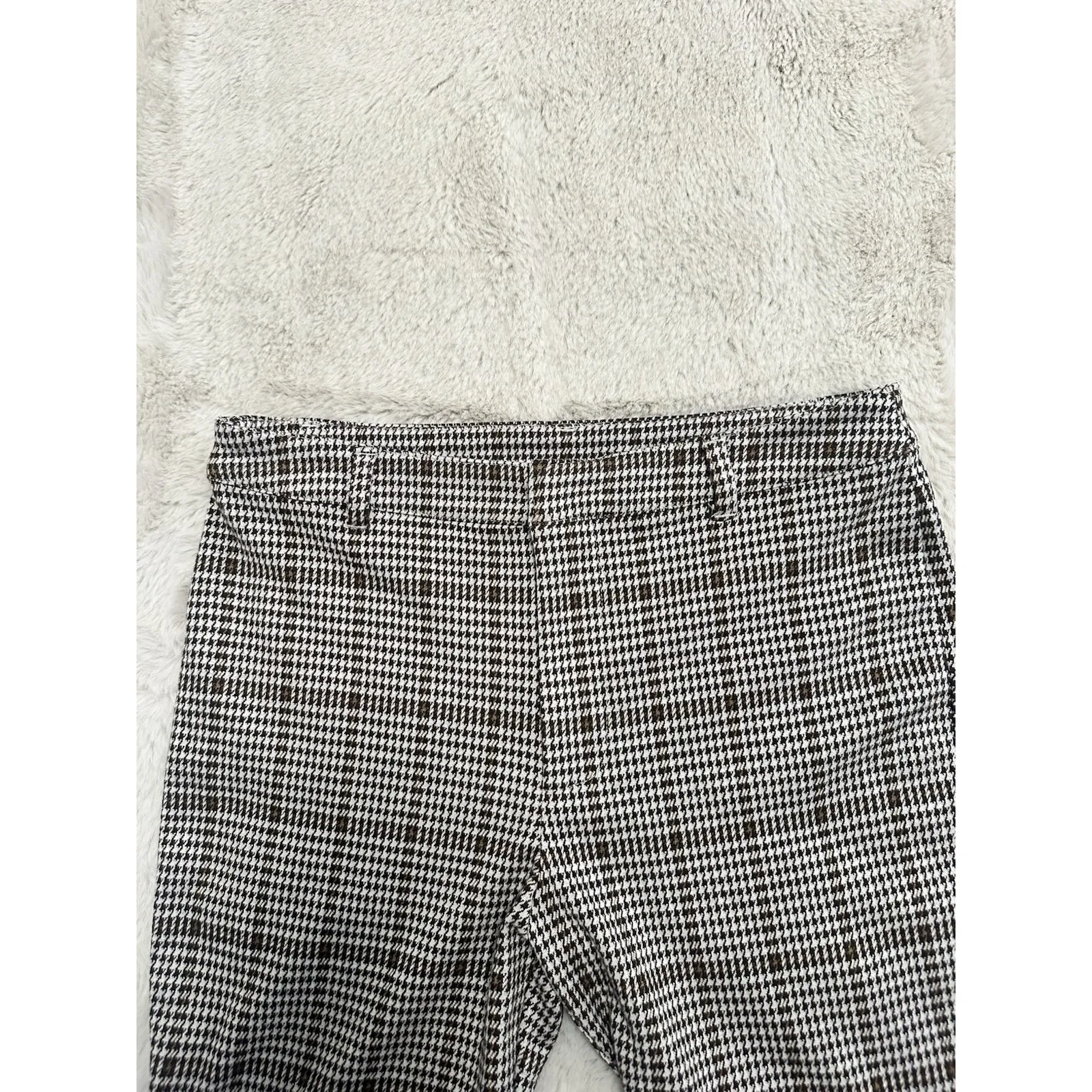 Free People Black & White Houndstooth Plaid Pants – Women's Size 12 - Image 7