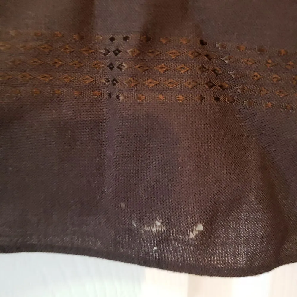 100% Virgin Wool Scarf made In JAPAN Brown - Image 3