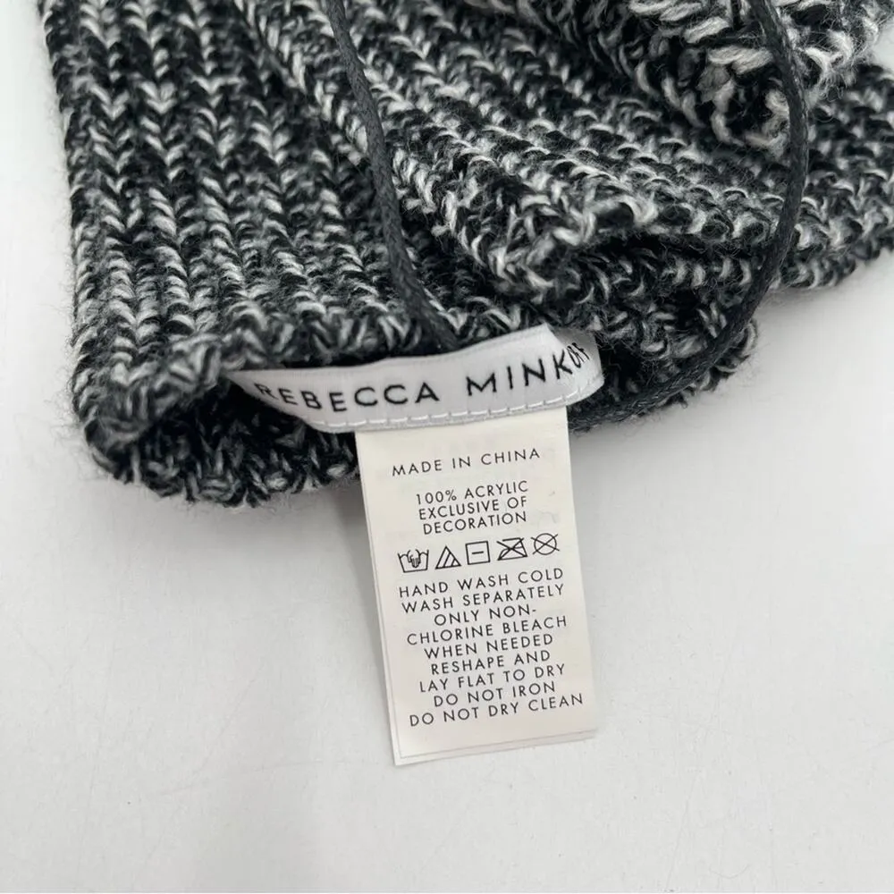 REBECCA MINKOFF Pom-Pom Beanie Hat & Arm Warmer Glove Set Winter Marled O/S NWT - Image 8