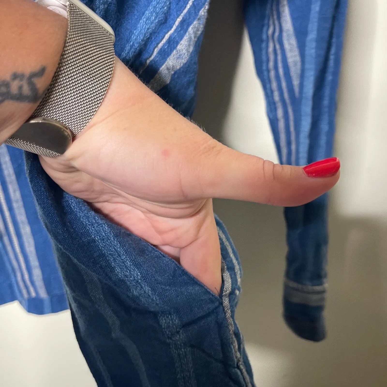 Polo Ralph Lauren Long Sleeve Alexia Blue Stripe blouse sz S - Image 4