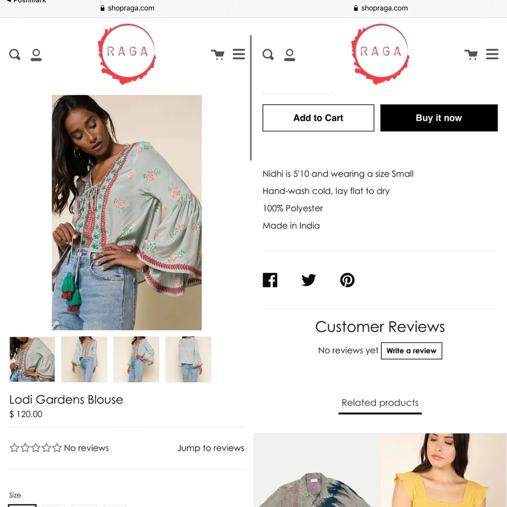 LODI Gardens Embroidered Boho Blouse Green & Red Size Small 🆕 - Image 12