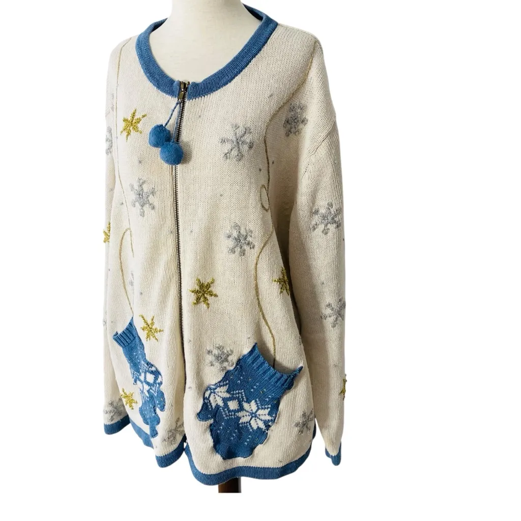 VINTAGE REFERENCE POINT Mitten Pocket Granny Cardigan - Image 4