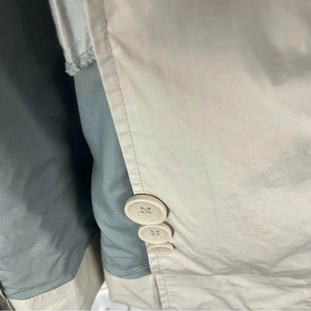 GAP Vintage Long Sleeves Lined Button Zipper Closure Pockets Trench Coat Medium - Image 4