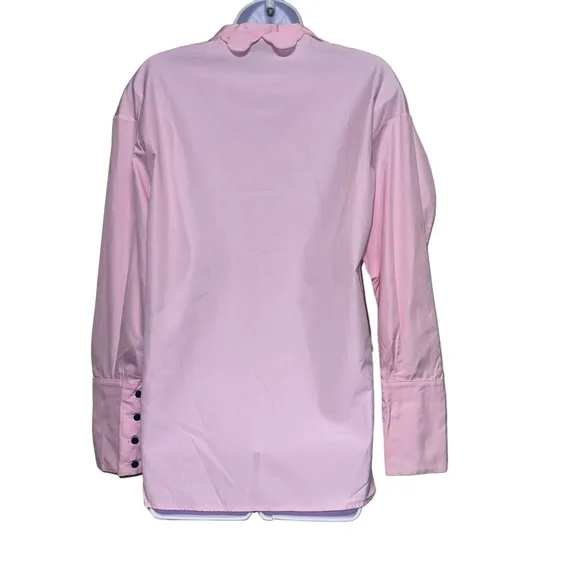 Parden’s Italy pink cotton long sleeves buttons down‎ blouse size 42 Feminine Size M - Image 2