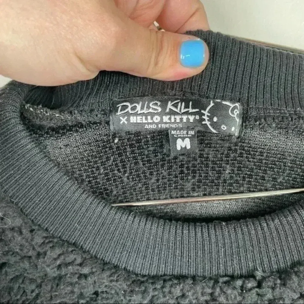 Dolls Kill x Hello‎ Kitty Black Teddy Sweatshirt - Image 6