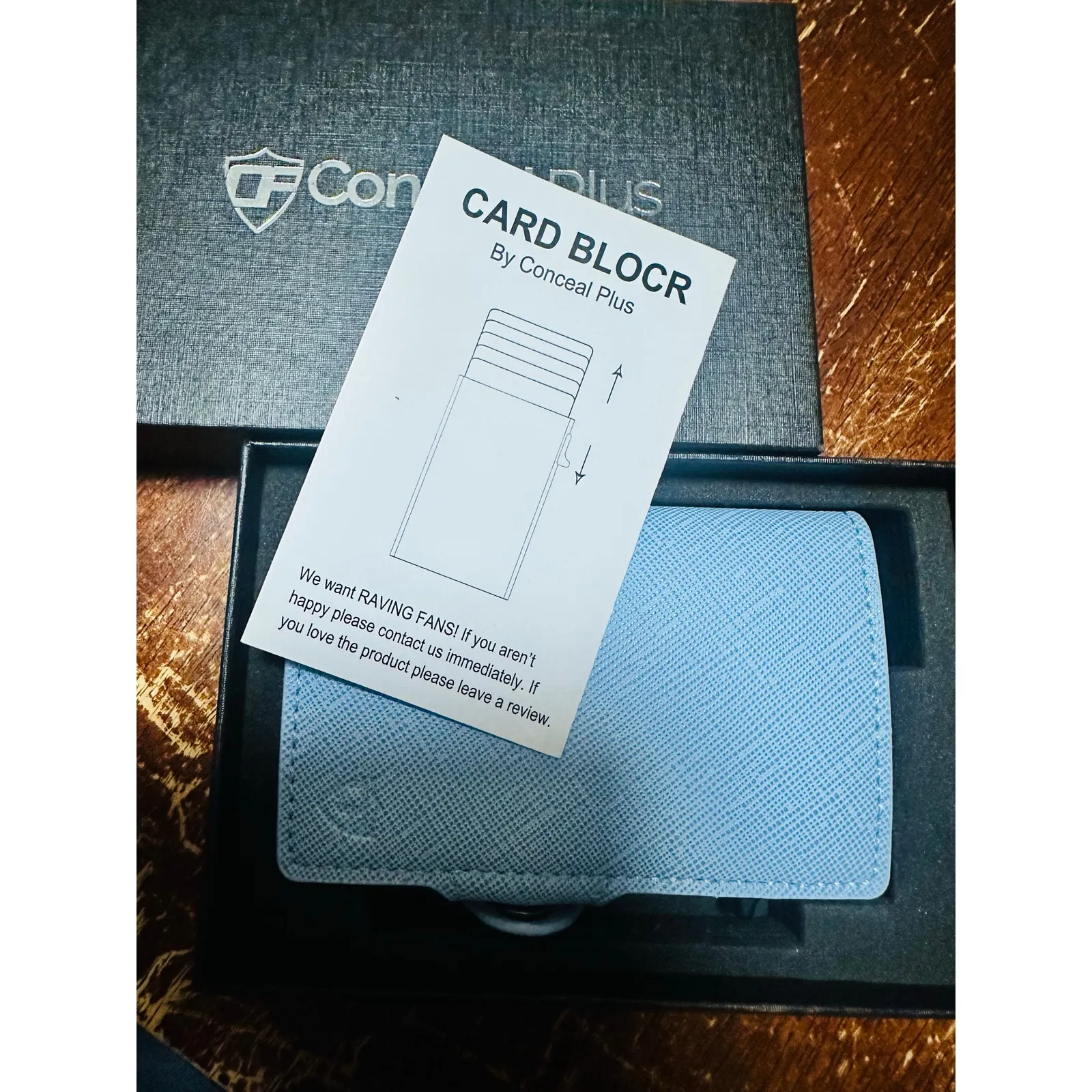 CONCEAL PLUS Card Blocr Small Powder Blue RFID Wallet Slim Compact Wallet - Image 4